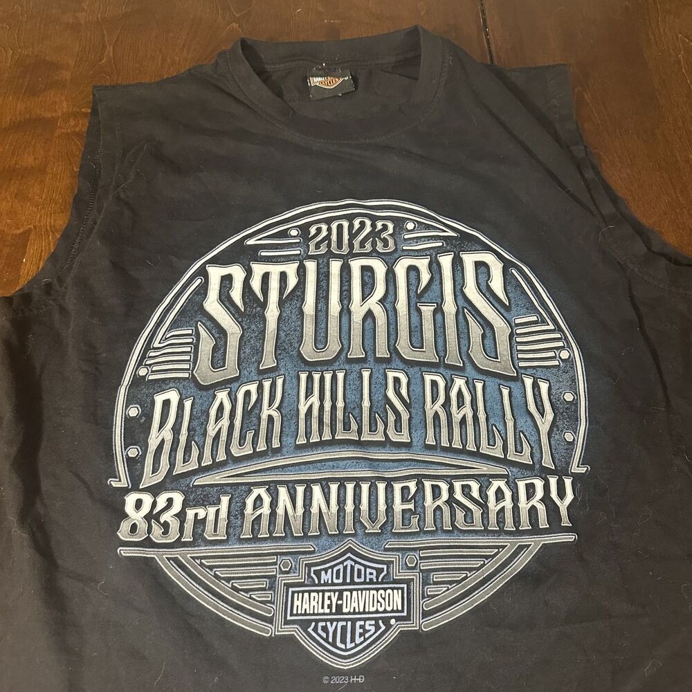 Sturgis Harley Davidson 83rd Motorcycle Tank Top Shirt Men’s Size M Double Sided